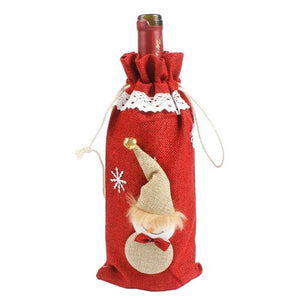 Santa Claus Wine Bottle Cover Christmas Decorations for Home New Year Xmas Decor Red Wine Bottle Covers New Year Christmas Decor