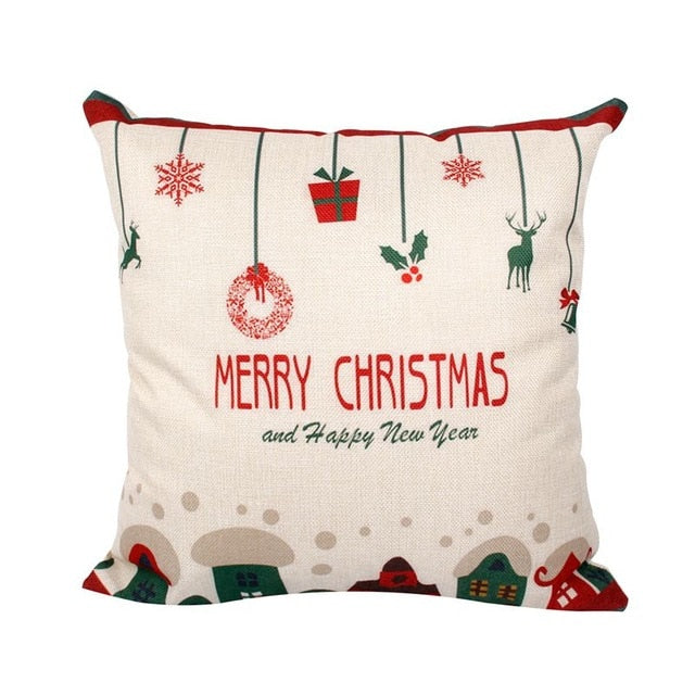 Merry Christmas Decoration For Home Santa Claus Reindeer Pillow Case Christmas