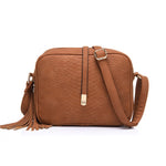 REALER small shoulder bag for women messenger bags ladies retro PU leather handbag purse with tassels female crossbody bag