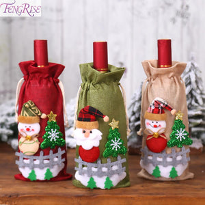 Christmas Wine Bottle Cover Christmas Decorations For Home Santa Claus Christmas Ornament Table Decor