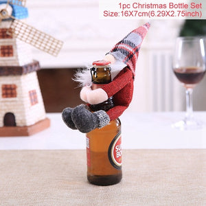 Christmas Wine Bottle Cover Christmas Decorations For Home Santa Claus Christmas Ornament Table Decor