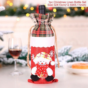 Christmas Wine Bottle Cover Christmas Decorations For Home Santa Claus Christmas Ornament Table Decor