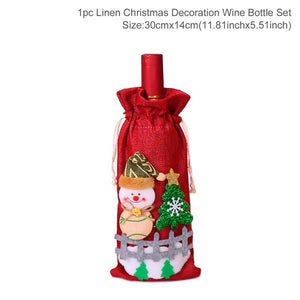 Christmas Wine Bottle Cover Christmas Decorations For Home Santa Claus Christmas Ornament Table Decor