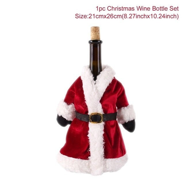 Christmas Wine Bottle Cover Christmas Decorations For Home Santa Claus Christmas Ornament Table Decor