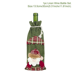 Christmas Wine Bottle Cover Christmas Decorations For Home Santa Claus Christmas Ornament Table Decor