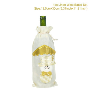 Christmas Wine Bottle Cover Christmas Decorations For Home Santa Claus Christmas Ornament Table Decor