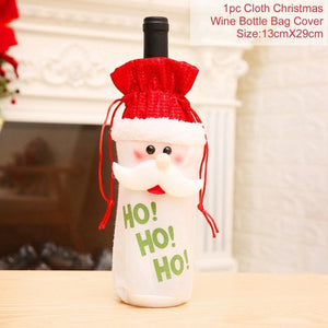 Christmas Wine Bottle Cover Christmas Decorations For Home Santa Claus Christmas Ornament Table Decor