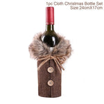 Christmas Wine Bottle Cover Christmas Decorations For Home Santa Claus Christmas Ornament Table Decor