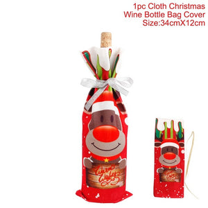 Christmas Wine Bottle Cover Christmas Decorations For Home Santa Claus Christmas Ornament Table Decor