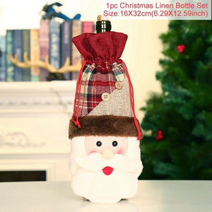 Christmas Wine Bottle Cover Christmas Decorations For Home Santa Claus Christmas Ornament Table Decor