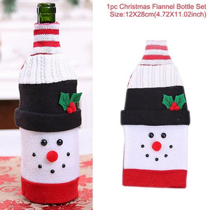 Christmas Wine Bottle Cover Christmas Decorations For Home Santa Claus Christmas Ornament Table Decor