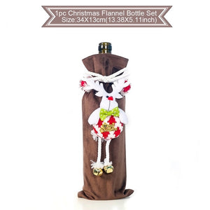 Christmas Wine Bottle Cover Christmas Decorations For Home Santa Claus Christmas Ornament Table Decor