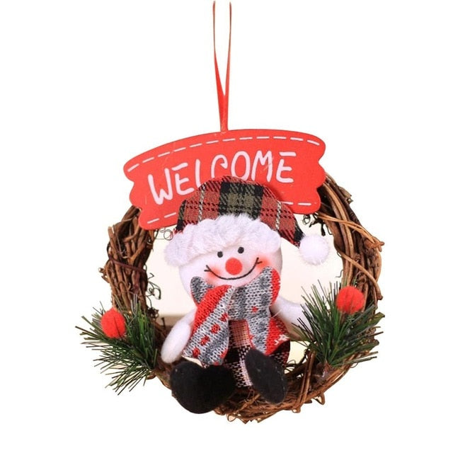 Christmas Tree Pendant Santa Door Window Hanging Ornaments Christmas Decoration Festival Gift Supplies