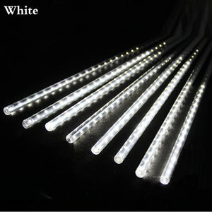 New Year 30/50cm Outdoor Meteor Shower Rain 8 Tubes LED String Lights Waterproof For Tree Christmas Wedding Party Decoration