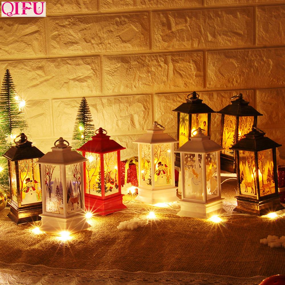 QIFU Santa Claus Snowman Light Merry Christmas Decor for Home 2019 Christmas Ornaments Tree Navidad Noel Xmas Gift New Year 2020