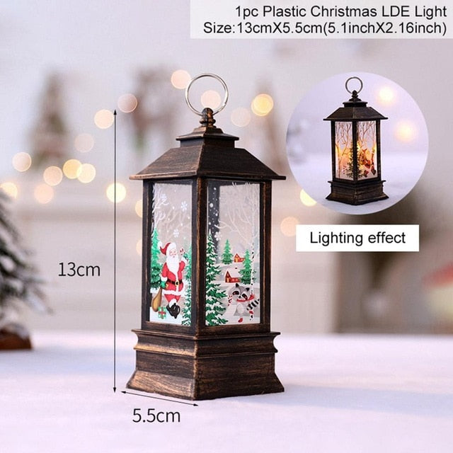 QIFU Santa Claus Snowman Light Merry Christmas Decor for Home 2019 Christmas Ornaments Tree Navidad Noel Xmas Gift New Year 2020