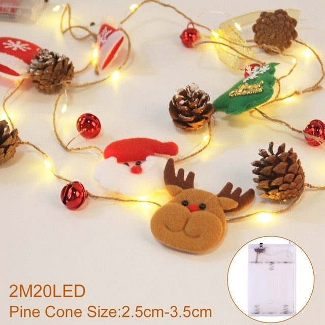 Snowman Christmas Tree LED Garland String Lights Christmas Decoration For Home 2019 Christmas Ornaments Navidad Natal New Year