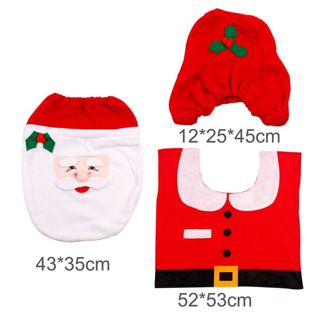 QIFU Santa Claus Toilet Seat Merry Christmas Decorations for Home Noel Navidad 2019 Happy New Year 2020 Cristmas Decor Xmas Deco