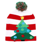 OurWarm Led Light Cotton Christmas Hat Knit Up Beanie Hat Kids Adult Children Cap Christmas Party Decoration New Year Gifts