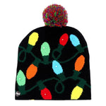 OurWarm Led Light Cotton Christmas Hat Knit Up Beanie Hat Kids Adult Children Cap Christmas Party Decoration New Year Gifts