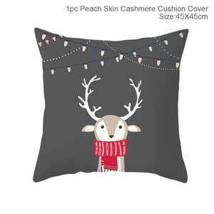 45x45cm Cotton Linen Merry Christmas Cover Cushion Christmas Decor for Home