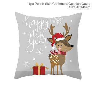 45x45cm Cotton Linen Merry Christmas Cover Cushion Christmas Decor for Home