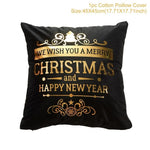 Christmas Green Black Cotton Hot Stamping Pillowcase Christmas Decor for Home Christmas Party Decor New Year 2020