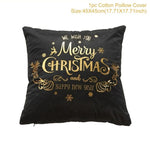 Christmas Green Black Cotton Hot Stamping Pillowcase Christmas Decor for Home Christmas Party Decor New Year 2020