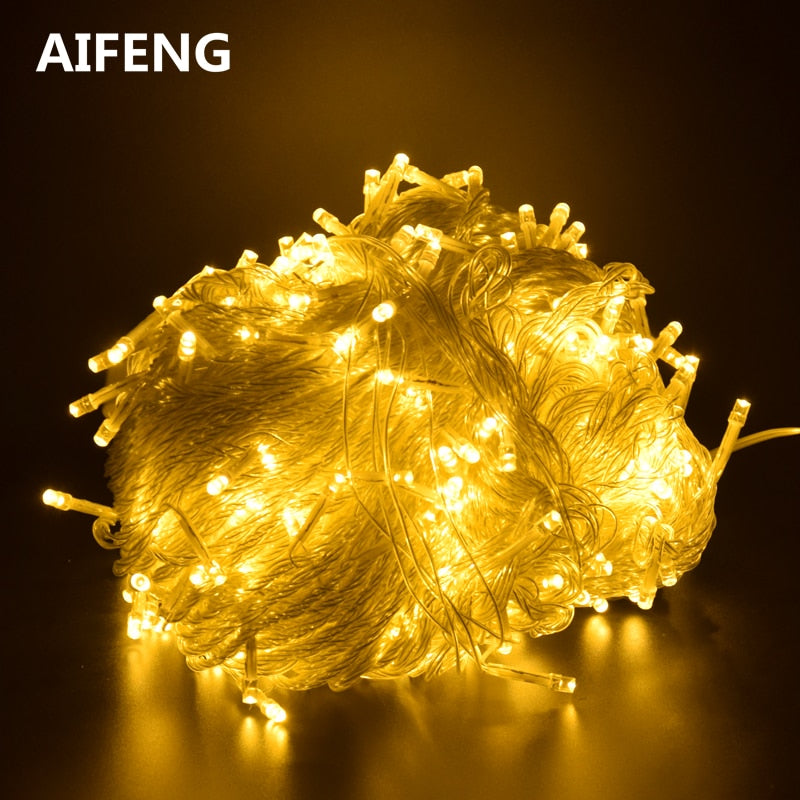 Xmas Outdoor christmas lights led string lights 100M 10M 5M Luces Decoracion fairy light holiday lights lighting tree garland