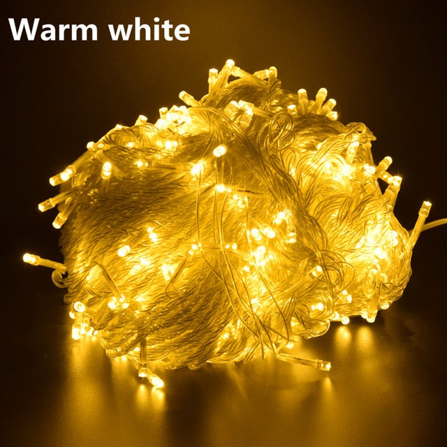 Xmas Outdoor christmas lights led string lights 100M 10M 5M Luces Decoracion fairy light holiday lights lighting tree garland