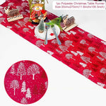 Linen Christmas Elk Snowman Table Runner Merry Christmas Decorations For Home