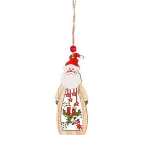 3PCS/Set Wooden Car/Deer/Tree Pendants Ornaments Christmas Wood Crafts Xmas Tree Ornaments Kids Gift Christmas Party Decoration