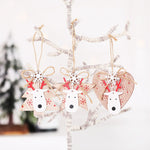 3PCS/Set Wooden Car/Deer/Tree Pendants Ornaments Christmas Wood Crafts Xmas Tree Ornaments Kids Gift Christmas Party Decoration