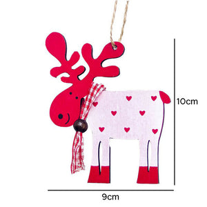 3PCS/Set Wooden Car/Deer/Tree Pendants Ornaments Christmas Wood Crafts Xmas Tree Ornaments Kids Gift Christmas Party Decoration