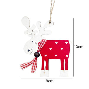 3PCS/Set Wooden Car/Deer/Tree Pendants Ornaments Christmas Wood Crafts Xmas Tree Ornaments Kids Gift Christmas Party Decoration