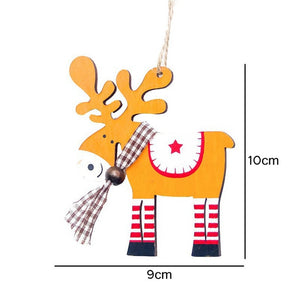 3PCS/Set Wooden Car/Deer/Tree Pendants Ornaments Christmas Wood Crafts Xmas Tree Ornaments Kids Gift Christmas Party Decoration