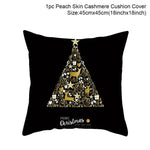 Christmas Green Black Cotton Hot Stamping Pillowcase Christmas Decor for Home Christmas Party Decor New Year 2020