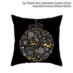 Christmas Green Black Cotton Hot Stamping Pillowcase Christmas Decor for Home Christmas Party Decor New Year 2020