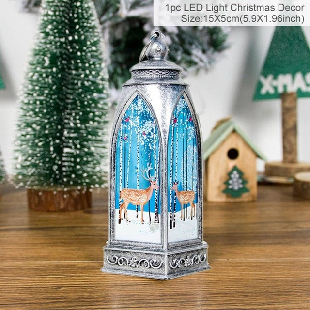 QIFU Santa Claus Snowman Light Merry Christmas Decor for Home 2019 Christmas Ornaments Tree Navidad Noel Xmas Gift New Year 2020