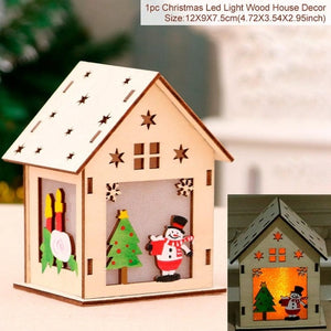 QIFU Santa Claus Snowman Light Merry Christmas Decor for Home 2019 Christmas Ornaments Tree Navidad Noel Xmas Gift New Year 2020