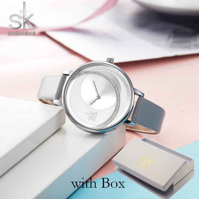 SK Fashion Luxury Brand Women Quartz Watch Creative Thin Ladies Wrist Watch For Montre Femme 2019 Female Clock relogio feminino