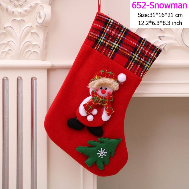 Santa Snowman Pendant Christmas Ornaments New Year Socks Christmas Decorations for Home Merry Christmas Tree Decorations Navidad