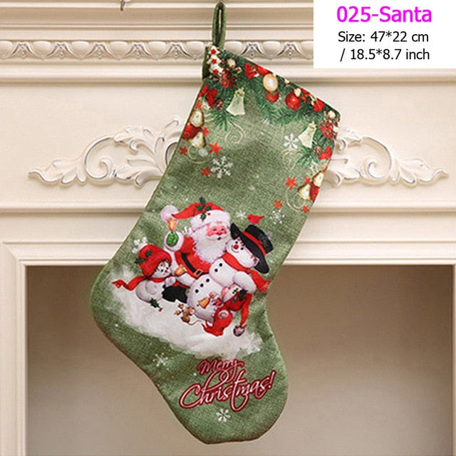 Santa Snowman Pendant Christmas Ornaments New Year Socks Christmas Decorations for Home Merry Christmas Tree Decorations Navidad