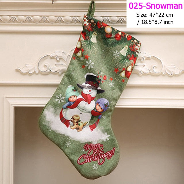 Santa Snowman Pendant Christmas Ornaments New Year Socks Christmas Decorations for Home Merry Christmas Tree Decorations Navidad