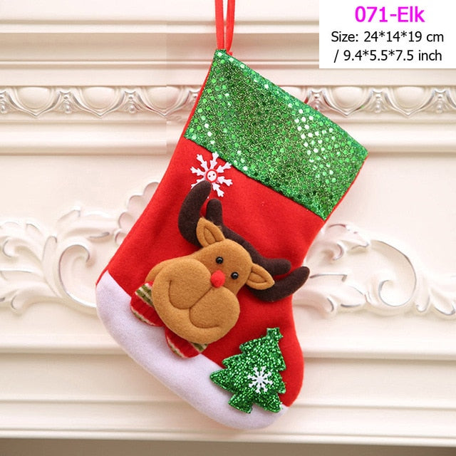 Santa Snowman Pendant Christmas Ornaments New Year Socks Christmas Decorations for Home Merry Christmas Tree Decorations Navidad