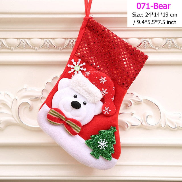 Santa Snowman Pendant Christmas Ornaments New Year Socks Christmas Decorations for Home Merry Christmas Tree Decorations Navidad