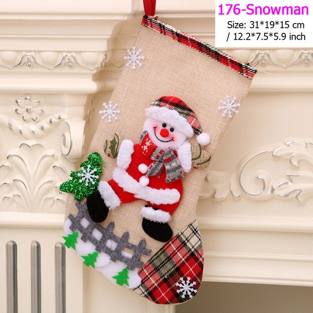 Santa Snowman Pendant Christmas Ornaments New Year Socks Christmas Decorations for Home Merry Christmas Tree Decorations Navidad