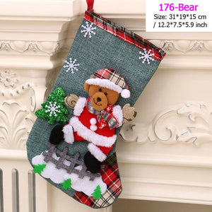 Santa Snowman Pendant Christmas Ornaments New Year Socks Christmas Decorations for Home Merry Christmas Tree Decorations Navidad