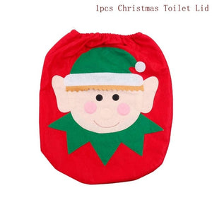 QIFU Santa Claus Toilet Seat Merry Christmas Decorations for Home Noel Navidad 2019 Happy New Year 2020 Cristmas Decor Xmas Deco