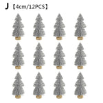 12-Piece Mini Christmas Tree Sisal Silk Cedar - Decoration Small Christmas Tree - Gold Silver Blue Green White Mini Tree